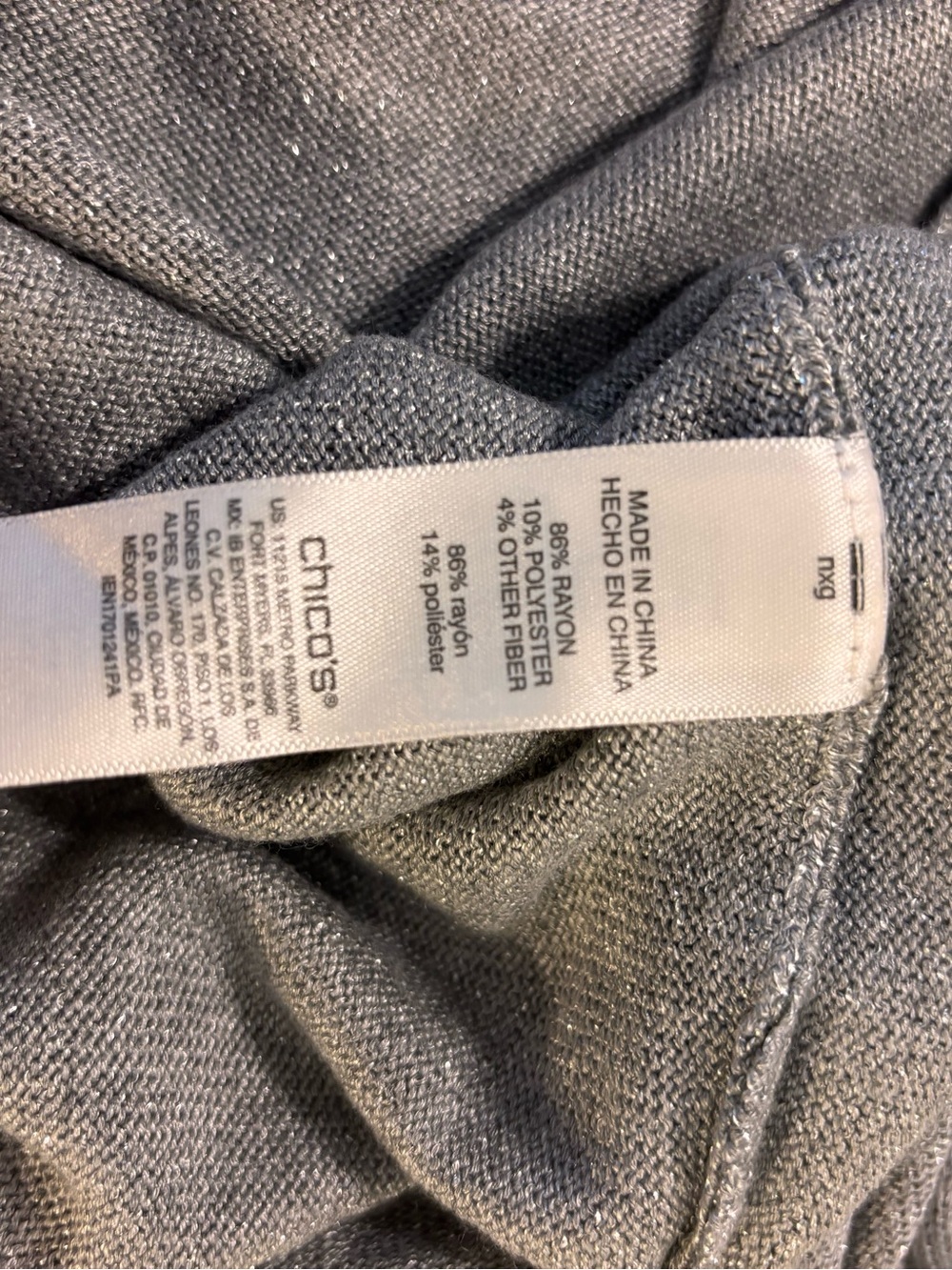Chico’s NWT sparkle bling long sleeve pullover lightweight sweater - Picture 9 of 10